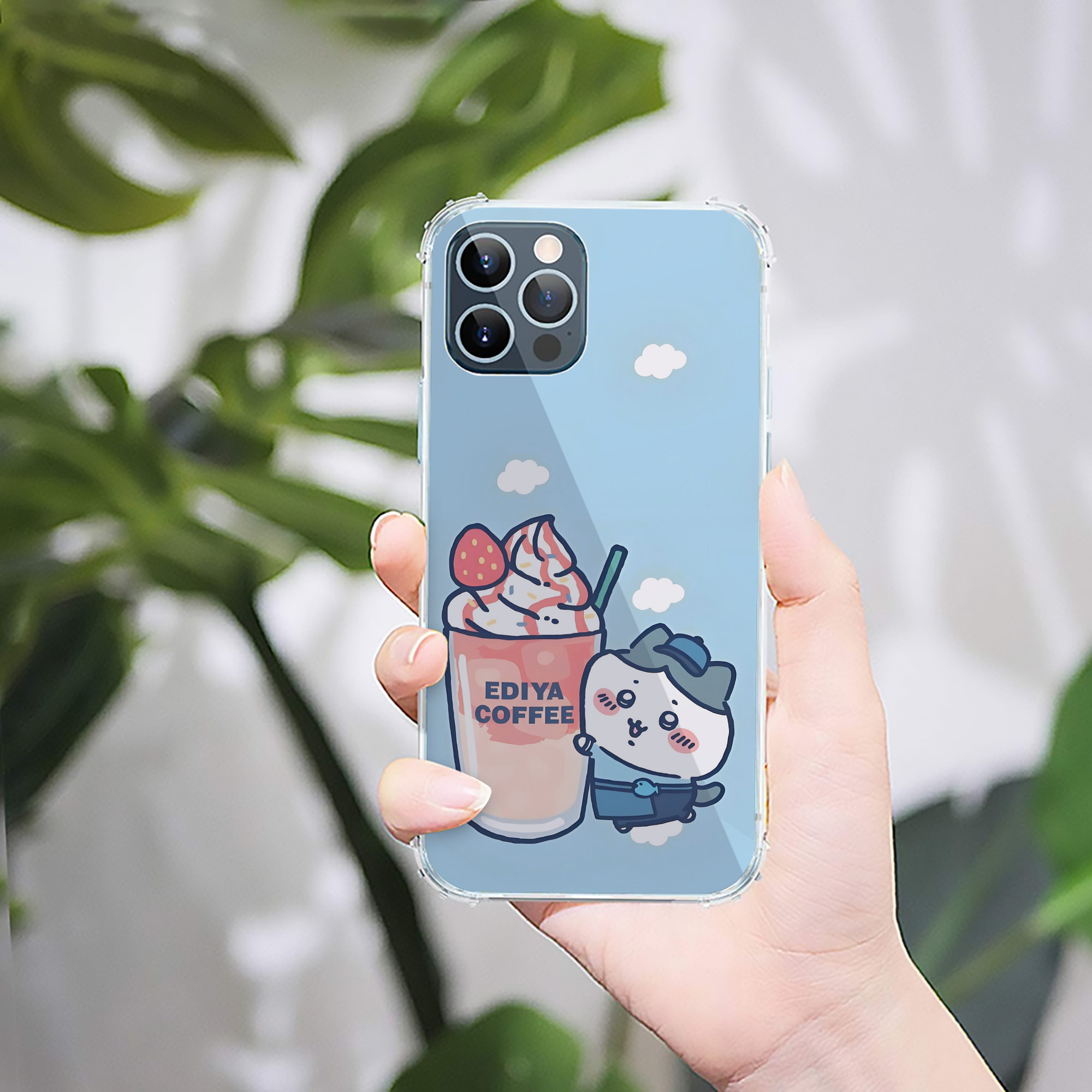 （画像用） ちいかわ Chii-kawa 【iPhone 12シリーズ対応】透明スマホケース（クリアソフトケース）